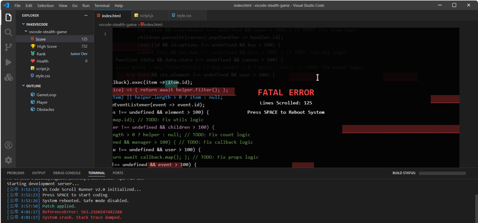 VS Code Stealth Runner